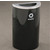 Single Purpose Half Round Recycling Receptacles with Hinged Lids and Half Round Opening