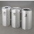 Glaro 3X RecyclePro Value Series Linear Modular 45 Gallon Capacity Connected Recycling Receptacle Stations, 12" Diameter Triple Unit (Bottle, Paper and Waste) in Satin Aluminum Finish