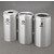 Glaro 3X RecyclePro Value Series Linear Modular 69 Gallon Capacity Connected Recycling Receptacle Stations, 15" Diameter Triple Unit (Bottle, Paper and Waste) in Satin Aluminum Finish