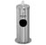 Glaro Floor Standing 10" Diameter Waste Bin with Sanitizing Wipe Dispenser Combo (Includes: Silk Screening Disinfecting Wipe Sign and Adapter Bracket) in Satin Aluminum