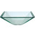 Kraus Aquamarine Square Frosted Glass Sink with Pop-Up Drain & Mounting Ring, 16-1/2''W x 16-1/2''D x 6''H