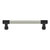Hafele Cornerstone Series Tag Elite Traditional Cabinet Pull, Zinc, Winter Leather Handle with Black Base, Center to Center: 128mm (5-1/16'')