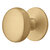 Hafele Deco Series Mulberry Collection Farmhouse Round Cabinet Knob in Satin Brushed Brass, Brass, 1-1/4" Diameter x 1-7/16" D