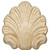 Hafele Wood Ornament, Onlay, Carved, Shell, 2-1/2'' W x-1/2'' D x 2-3/4'' H