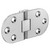 Hafele Self-Supporting Hinge in Nickel Plated Polished, 65mm (2-1/2'') W x 30mm (1-3/16'') H