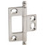 Hafele Elite Decorative Non-Mortised Butt Hinge with Ball Finial in Polished Nickel, Overall Height: 65mm (2-9/16'')