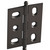 Hafele Elite Decorative Mortised Butt Hinge with Ball Finial in Oil-Rubbed Bronze, Overall Height: 62mm (2-7/16'')