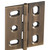 Hafele Elite Decorative Mortised Butt Hinge with Button Cap Finial in Antique Brass, Overall Height: 53mm (2-1/8'')