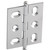 Hafele Elite Decorative Mortised Butt Hinge with Ball Finial in Satin Chrome, Overall Height: 62mm (2-7/16'')