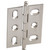 Hafele Elite Decorative Mortised Butt Hinge with Ball Finial in Brushed Nickel, Overall Height: 62mm (2-7/16'')