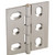 Hafele Elite Decorative Mortised Butt Hinge with Button Cap Finial in Brushed Nickel, Overall Height: 53mm (2-1/8'')