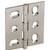 Hafele Elite Decorative Mortised Butt Hinge with Button Cap Finial in Polished Nickel, Overall Height: 53mm (2-1/8'')