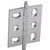 Hafele Mortised Butt Hinge with Minaret Finial in Satin Chrome, Overall Height: 70mm (2-3/4'')