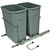Hafele Bottom Mount Soft Close Double Waste Bin, Frosted Nickel, 2 x 35 Quarts (2 x 8.75 Gallons)