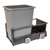 Hafele Single Built-In Bottom Mount Pull-Out MX Trash Can, Steel, Anthracite with Gray Bin, 36 Qt (9 Gal)