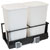 Hafele Double Built-In Bottom Mount Pull-Out MX Trash Cans, Steel, Anthracite with White Bins, 2 x 27 Qt (2 x 6.75 Gal)