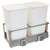 Hafele Double Built-In Bottom Mount Pull-Out MX Trash Cans, Steel, Champagne with White Bins, 2 x 27 Qt (2 x 6.75 Gal)