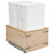 Hafele Century Collection Cascade Bottom Mount Waste Unit, Baltic Birch, Prefinished, Double 50 Quart (12.5 Gallons) White Bins, 14-7/8'' W Product View