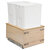 Hafele Century Collection Cascade Bottom Mount Waste Unit, Baltic Birch, Prefinished, Double 50 Quart (12.5 Gallons) White Bins, 17-7/8'' W Product View