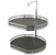 Hafele 19-3/4" Diameter "Twister" Lazy Susan with 2 D-Shaped Shelves, 25-15/16"- 30 1/2" H, Chrome/Anthracite