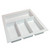 Hafele Sky Cutlery Tray, for 21'' Deep Drawer, Textured White, Plastic, Trimmable Width: 12-3/16'' - 13-3/4''