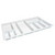Hafele Sky Cutlery Tray, for 21'' Deep Drawer, Textured White, Plastic, Trimmable Width: 31-7/8'' - 33-7/16''