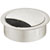 Hafele Metal Cable Grommet, Round, Two-piece, with brush, Stainless Steel look, 2-3/8" Hole, 7/8" Height