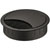 Hafele Metal Cable Grommet, Round, Two-piece, with brush, Black, 3-1/8" Hole, 7/8" Height