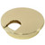 Hafele Metal Round Cable Grommet, 2-piece, Zinc, Polished Brass, 2-3/8" Hole, 13/16" x 1-1/8" Opening
