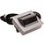Hafele Hide-A-Dock Power/Data Station, with 10' Power Cord, 1 Grounded AC Outlet, 2 Charging USB Ports, Aluminum, Silver