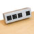 Hafele Dock 3110 Surface Mount Angled Power/Data Module, with 3 tamper resistant outlets and 2 USB 4.2A ports, Silver