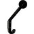 Hafele HEWI Collection Modern Wall Mounted Coat & Hat Hook in Black Jet, Polyamide, 1-5/8" W x 4-5/8" D x 6-7/8" H