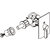 Hafele Barn Door Privacy Lock 2-1/4" Rectangular Backset, ADA Approved Thumb-Turn with Rectangular Trim in Matt Stainless Steel, Drawing