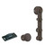 Hafele Antra I Sliding Door Hardware for Wood Doors Up to 220 lbs. each, with Solid Stainless Steel Track, Dark Bronze