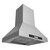 Hauslane Chef Series IS-500 30'' Convertible Ducted Stainless Steel Island Range Hood, Angle View
