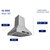 Hauslane Chef Series IS-500 30'' Convertible Ducted Stainless Steel Island Range Hood, Dimensions
