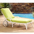 Home Styles Biscayne Chaise Lounge Chair with Green Apple Cushion, White