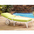 Home Styles Biscayne Chaise Lounge Chair with Green Apple Cushion, White