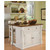 Home Styles Monarch Kitchen Island with Two Stools, Antique White Sanded Distressed Finish