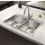 Houzer Bellus Zero Radius Topmount 60/40 Double Bowl Kitchen Sink, Small Bowl Right