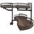 Hardware Resources 15" Blind Corner Swing Out Right Handed Unit, Walnut Textured Solid Non-Slip Bottom Shelves with Dark Bronze Edging
