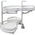 Hardware Resources 15" Blind Corner Swing Out Left Handed Unit, White Laminated Shelves with Powder Coated Grey Edging