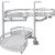 Hardware Resources 15" Blind Corner Swing Out Left Handed Unit, White Laminated Non-Slip Shelves with Polished Chrome Edging