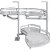 Hardware Resources 15" Blind Corner Swing Out Right Handed Unit, White Laminated Non-Slip Shelves with Polished Chrome Edging