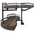 Hardware Resources 21" Blind Corner Swing Out Right Handed Unit, Walnut Textured Solid Non-Slip Bottom Shelves with Dark Bronze Edging