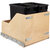 Hardware Resources CDM-WBMD3521 Series White Birch Wood Bottom-Mount Soft-Close Trash Can Rollout with Double 35 Quart Waste Bins For Door Mounting, Base Unit w/ Black Bin Angle View
