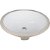 Hardware Resources 15" Diameter x 12" D White Oval Undermount Porcelain Sink Basin, 15" W x 12" D x 6-1/8" H