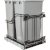 Hardware Resources Storage with Style™ Double 50 Quart (12.5 Gallons) Trash Cans in Grey with Black Nickel Frame, For 15" Minimum Cabinet Opening, 14-15/16" W x 21-13/16" D x 24" H