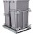 Hardware Resources Storage with Style™ Double 50 Quart (12.5 Gallons) Trash Cans in Grey with Polished Chrome Frame, For 15" Minimum Cabinet Opening, 14-15/16" W x 21-13/16" D x 24" H