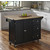Black w/ Wood Top Front View - In Use w/ Breakfast Bar Up